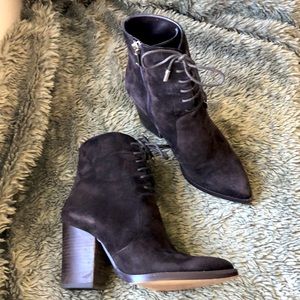 Marc Fisher Black Heeled Boots with box